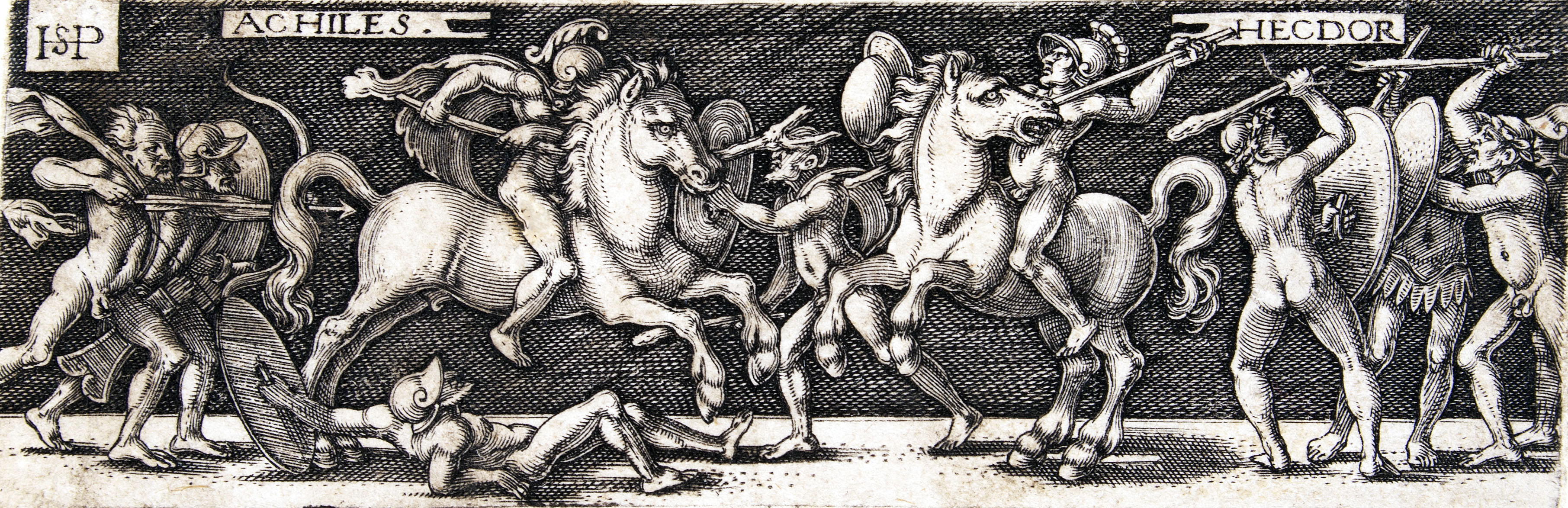 Image 2 Hans Sebold Beham Achilles and Hector Engraving on laid paper 1510-30
