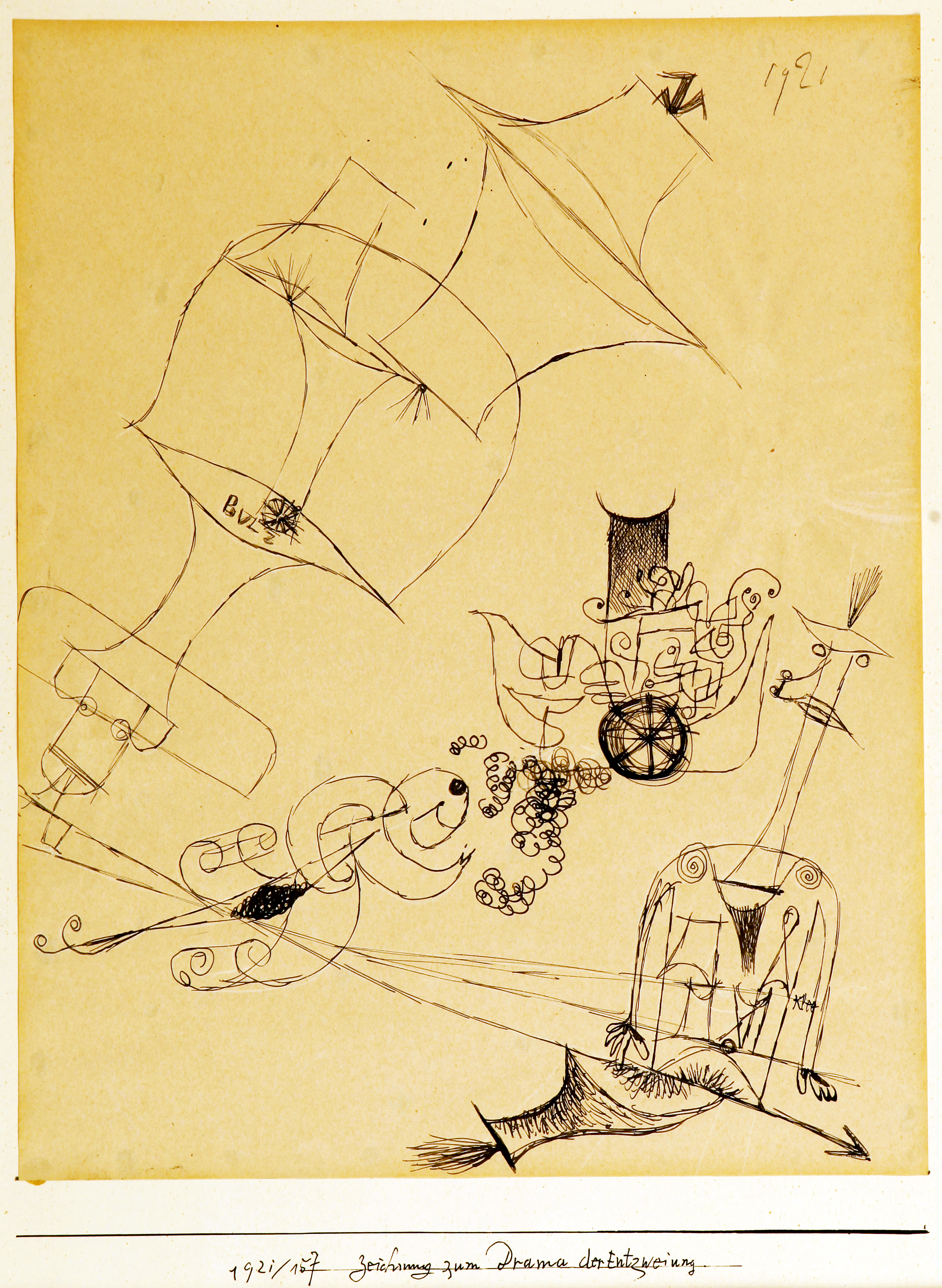 Image 3 Paul Klee Drawing for a Drama of Disunion, ink on paper, 1921